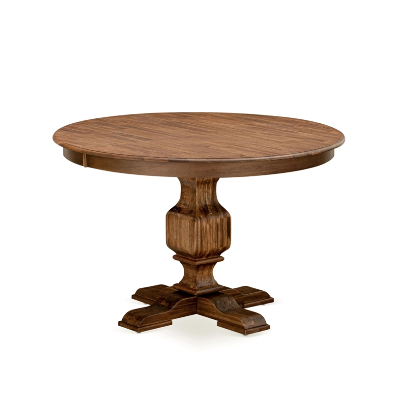 Pemberly Row 5-Piece Dining Table Set with Wooden and Linen Chairs