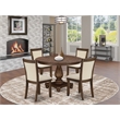 Pemberly Row 5PC Dining Set with Beige Linen Fabric and Walnut Finish