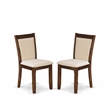 Pemberly Row 7PC Dining Set with Beige Linen Chairs and Walnut Table