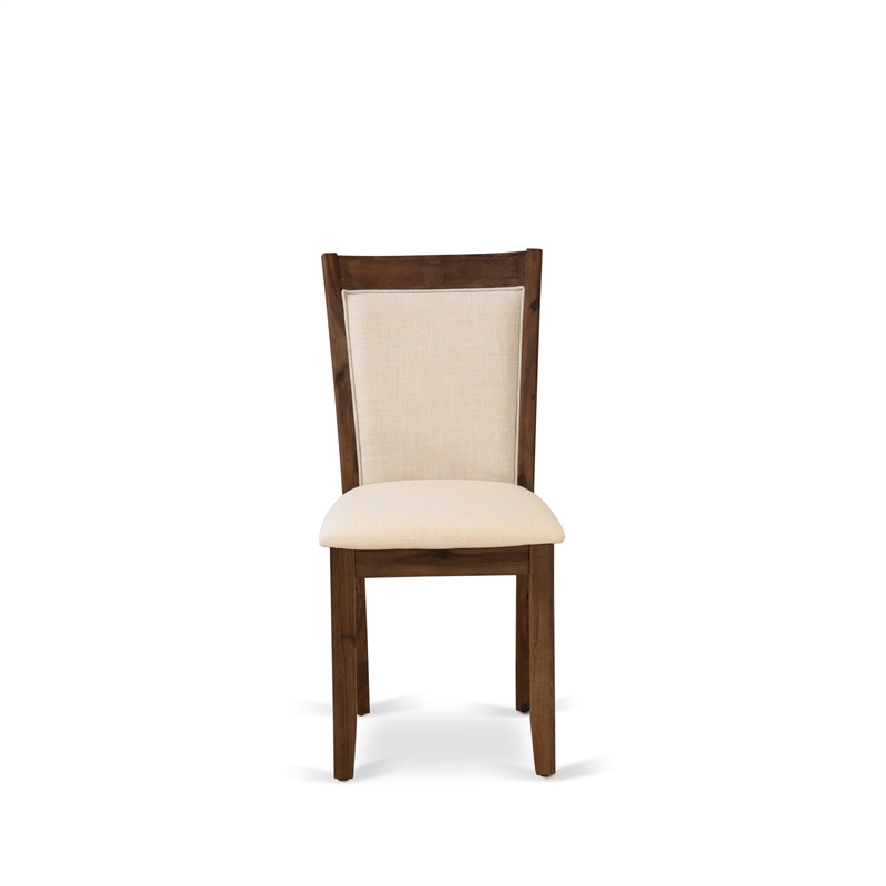 Pemberly Row 7PC Dining Set with Beige Linen Chairs and Walnut Table