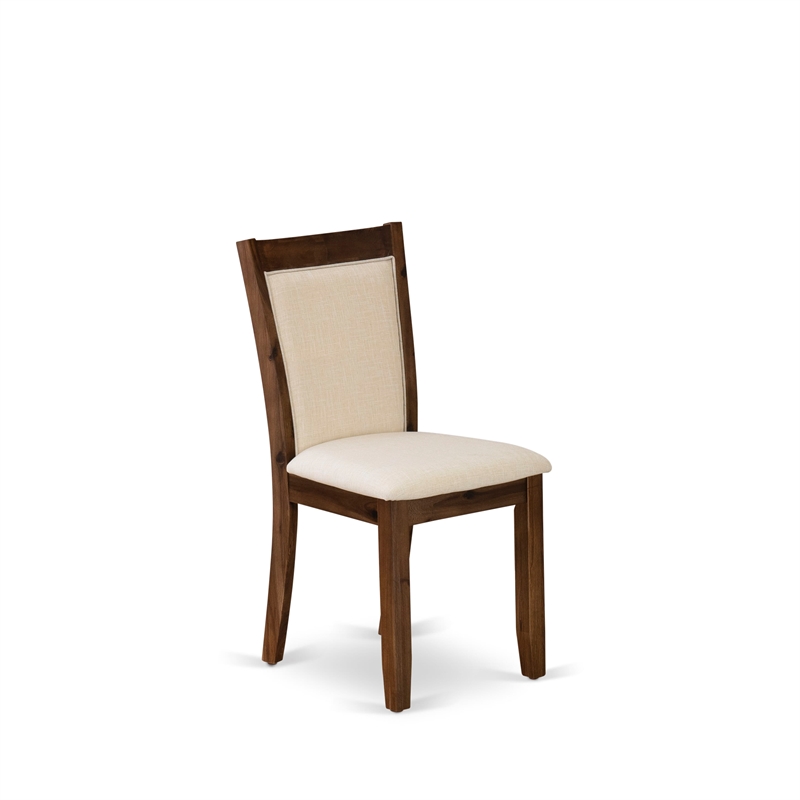 Pemberly Row 7PC Dining Set with Beige Linen Chairs and Walnut Table