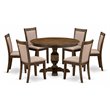 Pemberly Row 7-Piece Dining Set with Rubberwood in Jacobean Finish