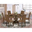 Pemberly Row 7-Piece Dining Set in Distressed Jacobean and Brown Finish