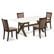 Pemberly Row 5-Piece Dining Set Rubberwood in Coffee Jacobean White