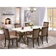 Pemberly Row 7-Piece Dining Set Rubberwood in Coffee Jacobean White