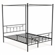 Pemberly Row Traditional Metal Queen Canopy Bed Frame in Black