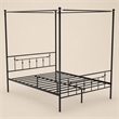 Pemberly Row Traditional Metal Queen Canopy Bed Frame in Black