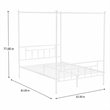 Pemberly Row Traditional Metal Queen Canopy Bed Frame in White