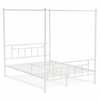 Pemberly Row Traditional Metal Queen Canopy Bed Frame in White