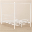 Pemberly Row Traditional Metal Queen Canopy Bed Frame in White