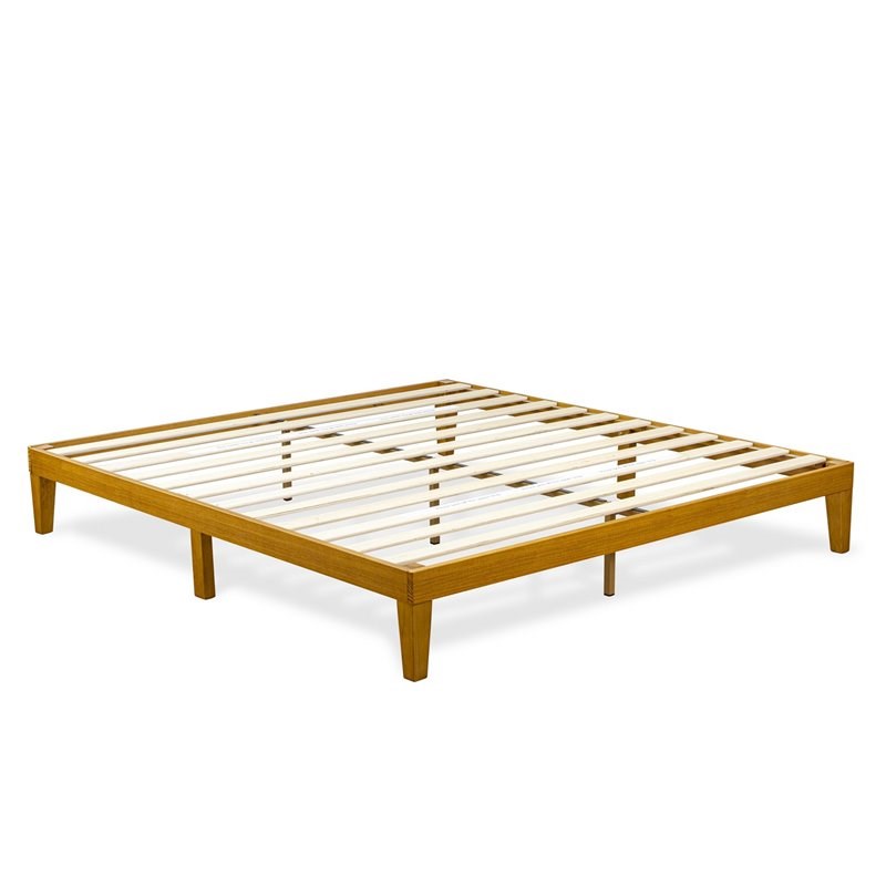 Pemberly Row King Platform Bed in Engineered Wood and Rustic Oak