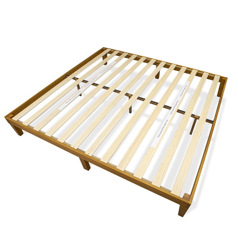 Pemberly Row King Platform Bed in Engineered Wood and Rustic Oak