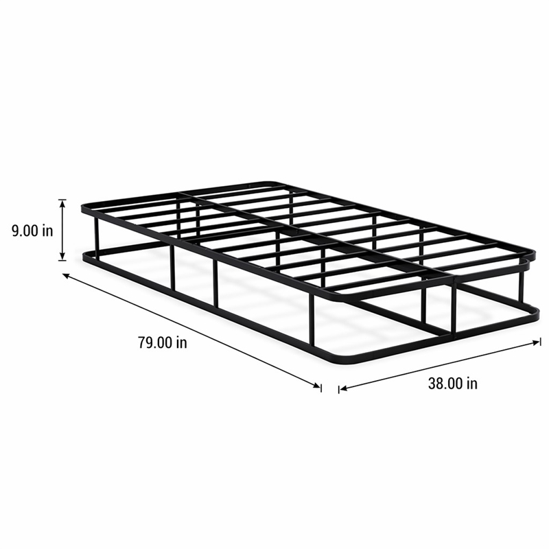 Pemberly Row Twin Metal Bed Frame in Black Finish