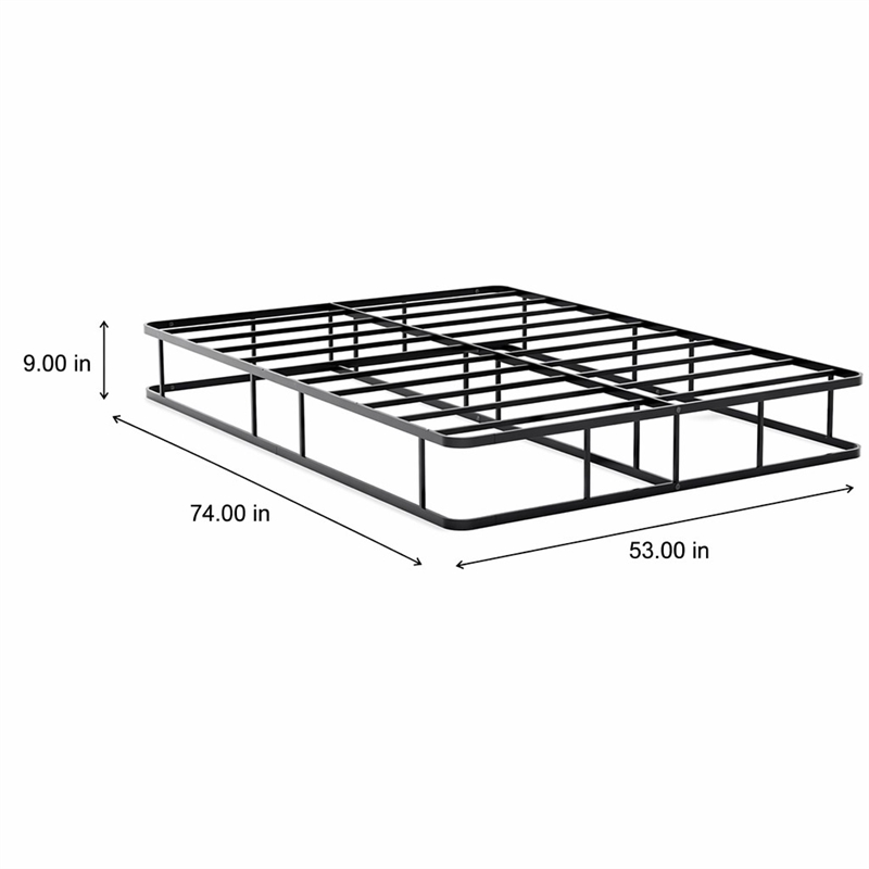 Pemberly Row Full Metal Bed Frame in Black Powder Coat Finish