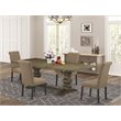Pemberly Row 5-Piece Wood Dining Set in Jacobean Brown Finish