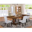 Pemberly Row 5-Piece Walnut Wood Dining Table Set with Black Finish