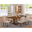 Pemberly Row 7-Piece Wood Dining Set in Walnut and Clay