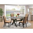 Pemberly Row 5-Piece Wood Kitchen Dining Set in Black and Light Sable