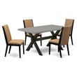 Pemberly Row 5-Piece Wood Kitchen Dining Set in Black and Light Sable