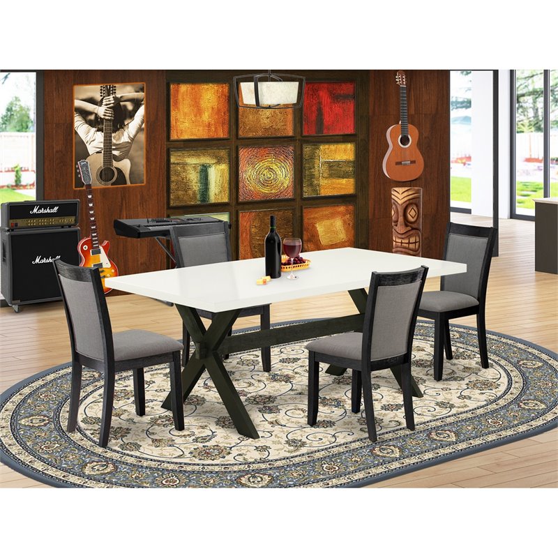Pemberly Row 5-Piece Rubber Wood Dining Set in Multi-Color Finish