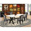 Pemberly Row 5-Piece Rubber Wood Dining Set in Multi-Color Finish