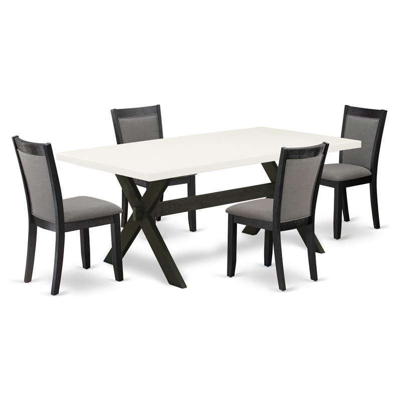 Pemberly Row 5-Piece Rubber Wood Dining Set in Multi-Color Finish