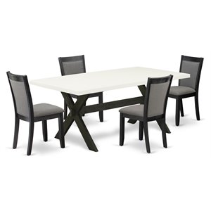 Pemberly Row 5-Piece Rubber Wood Dining Set in Multi-Color Finish