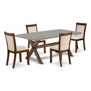 Pemberly Row 5-Piece Dining Set with Distressed Jacobean Wood Finish
