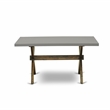 Pemberly Row 5-Piece Dining Set with Cement Tabletop and Beige Chairs