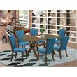 Pemberly Row 7-Piece Rectangular Wood Dining Set in Jacobean Brown