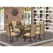 Pemberly Row 7-Piece Rectangular Wood Dining Set in Brown