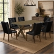 Pemberly Row 7-Piece Dining Set with Jacobean Table and Black Chairs