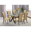 Pemberly Row 7-Piece Dining Set with Jacobean Brown Table and Cement Chairs