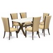 Pemberly Row 7-Piece Wood Dining Set in White and Brown