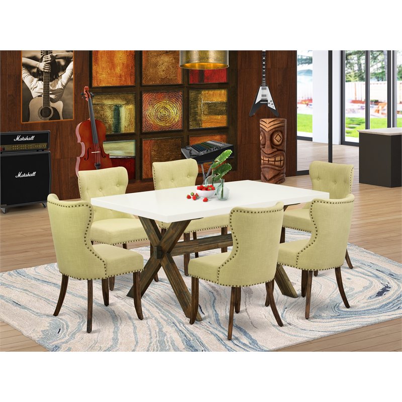 Pemberly Row 7-Piece Wood Dining Room Set in Jacobean Brown