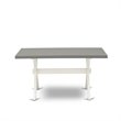 Pemberly Row 5-Piece Dining Set with Linen-Fabric Chairs in Cement Finish