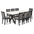 Pemberly Row 9-Piece Rubber Wood Dining Set in Multi-Color Finish