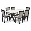 Pemberly Row 7-Piece Dining Set in White and Shitake Gray