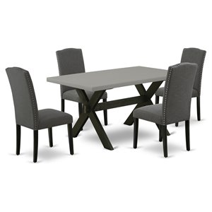 Pemberly Row 5-Piece Wooden Kitchen Table Set in Linen White