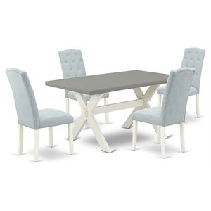 Pemberly Row 5-Piece Wood Dining Table Set in Baby Blue