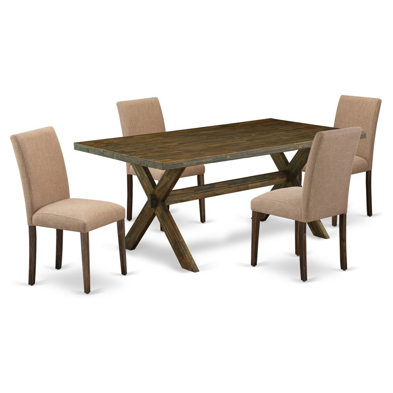 Pemberly Row 5-Piece Wood Kitchen Dining Set in Jacobean Brown