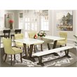 Pemberly Row 6-Piece Wood Dining Set with Bench in Jacobean Brown