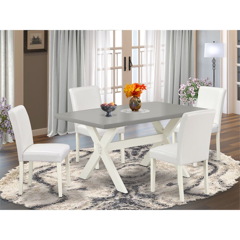 Pemberly Row 5-Piece Wood Dining Set with Linen White Finish