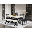 Pemberly Row 6-Piece Wood Kitchen Table Set in Linen White and Black