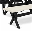 Pemberly Row 6-Piece Wood Kitchen Table Set in Linen White and Black