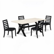 Pemberly Row 5-Piece Wood Dining Table Set in Linen White Finish