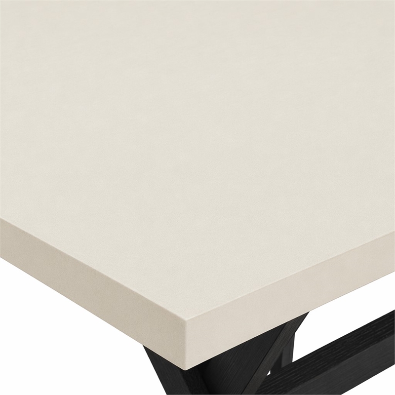 Pemberly Row 5-Piece Wood Dining Table Set in Linen White Finish