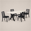 Pemberly Row 5-Piece Wood Dining Table Set in Linen White Finish