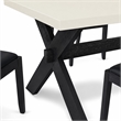 Pemberly Row 5-Piece Wood Dining Table Set in Linen White Finish