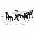 Pemberly Row 5-Piece Wood Dining Table Set in Linen White Finish